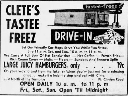 Tastee-Freez - June 1959 Ad For Houghton Lake Location (newer photo)
